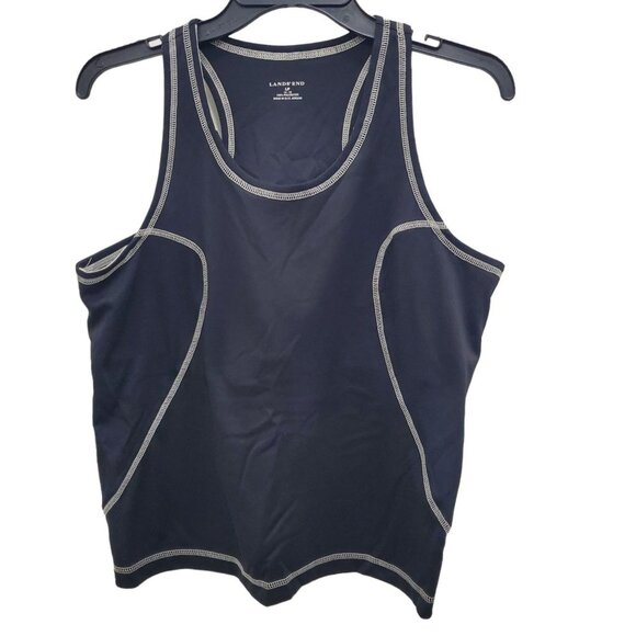 Lands' End Tops - Lands' End Petites Black & White Contrast Stitch Shelf Bra Athletic Tank Size LP